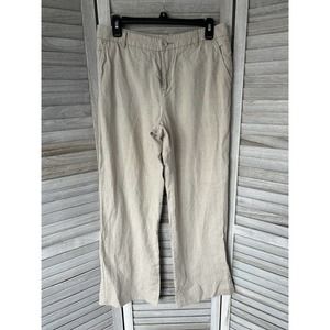 Garnet Hill Trousers Women’s 30 Classic Lightweight Beige 100% Linen Breathable